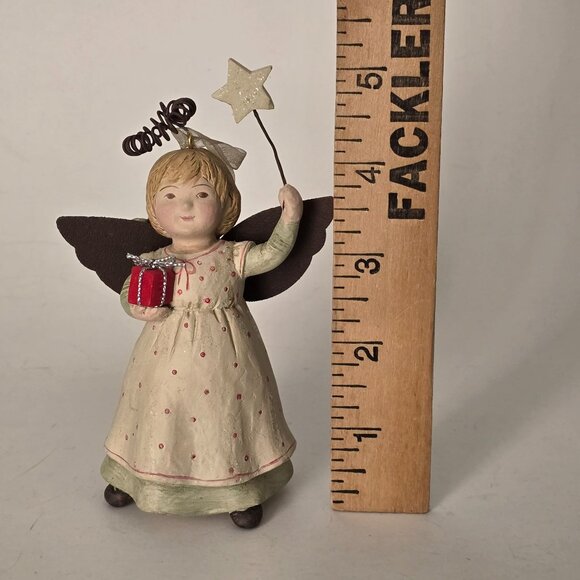 Angel Ornament Christmas Pageant Girl Gift Star Wand Halo Wings Holiday Ceramic - Picture 6 of 7